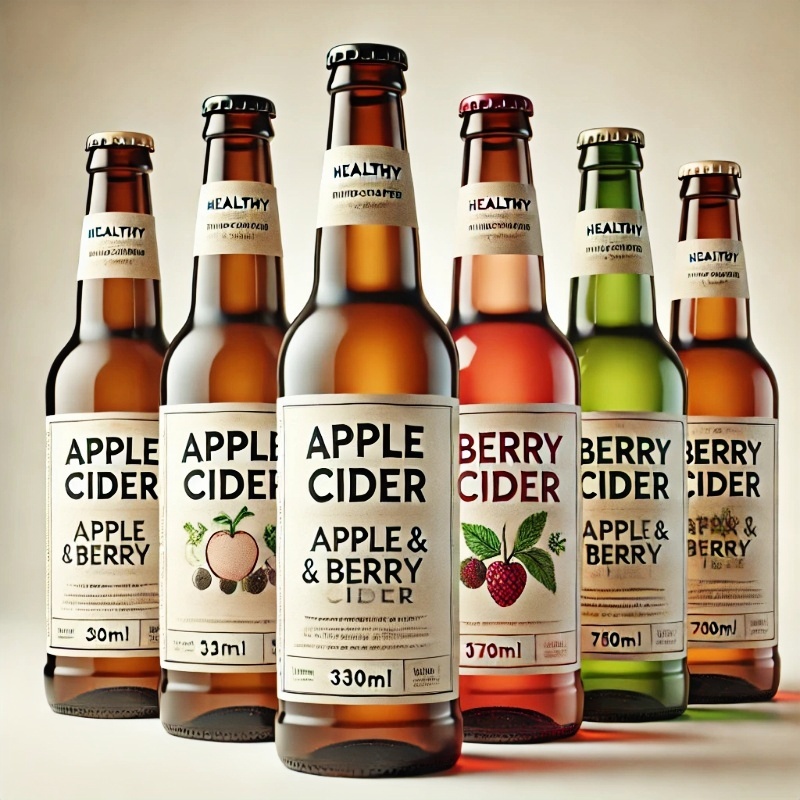Custom Frosted Glass Bottle for Apple & Berry Fruit Wine | Eco-Friendly Packaging for Craft Cider