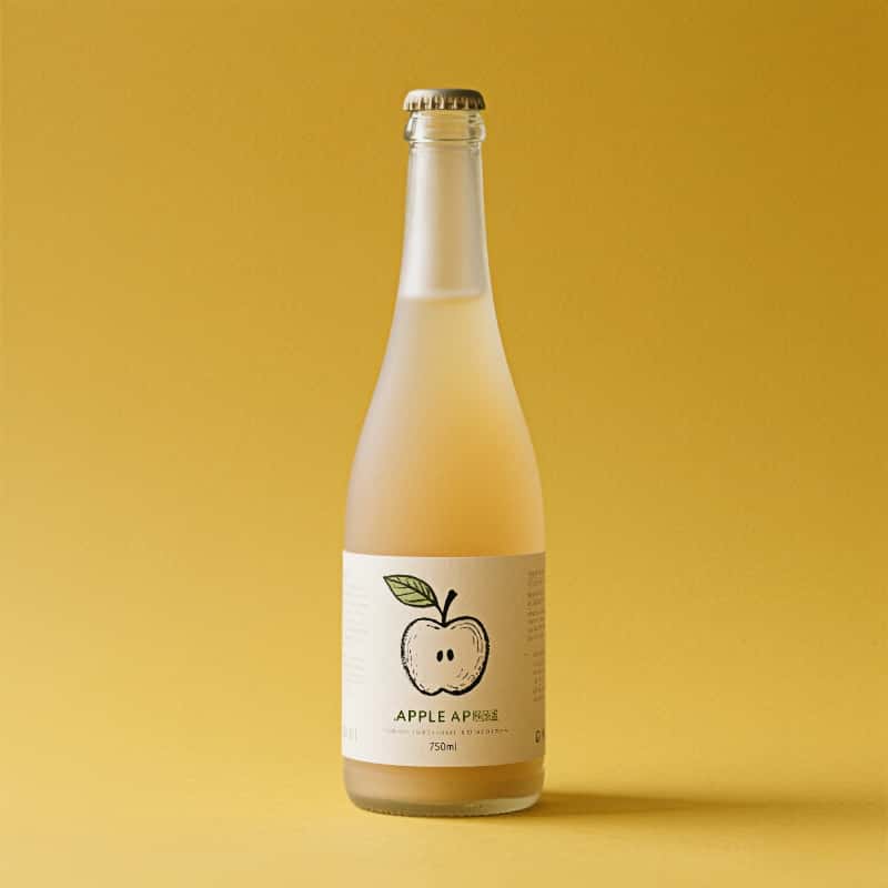 Custom Frosted Glass Bottle for Apple & Berry Fruit Wine | Eco-Friendly Packaging for Craft Cider