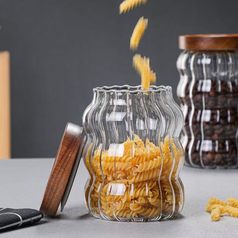 Striped Glass Storage Jar Wholesale – Airtight Borosilicate Food Container